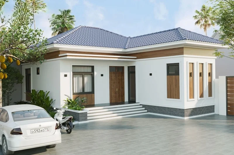 Mẫu nhà chữ L 1 tầng phù hợp mọi gia đình hiện nay