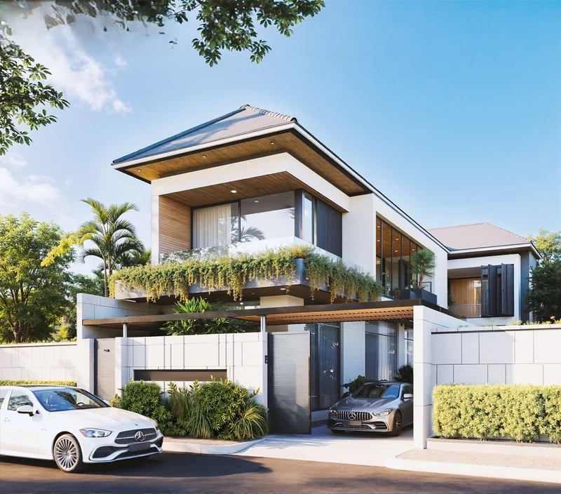 Khám phá nhà chữ l 2 tầng đẹp sang trọng cho gia đình Việt