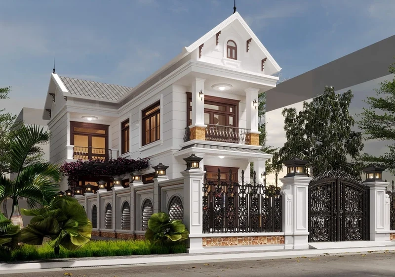 Thiết kế nhà chữ l 2 tầng đẹp hiện đại tiết kiệm chi phí