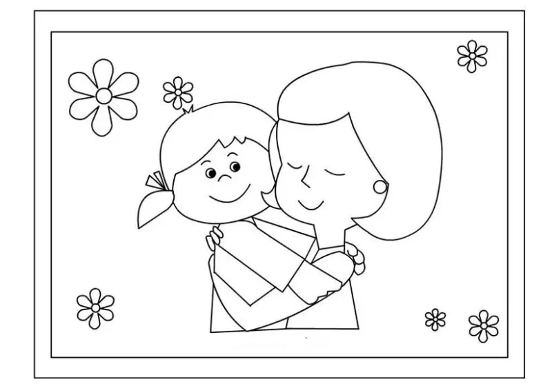 Bé thích thú khi khám phá tranh tô màu ngày 20/10