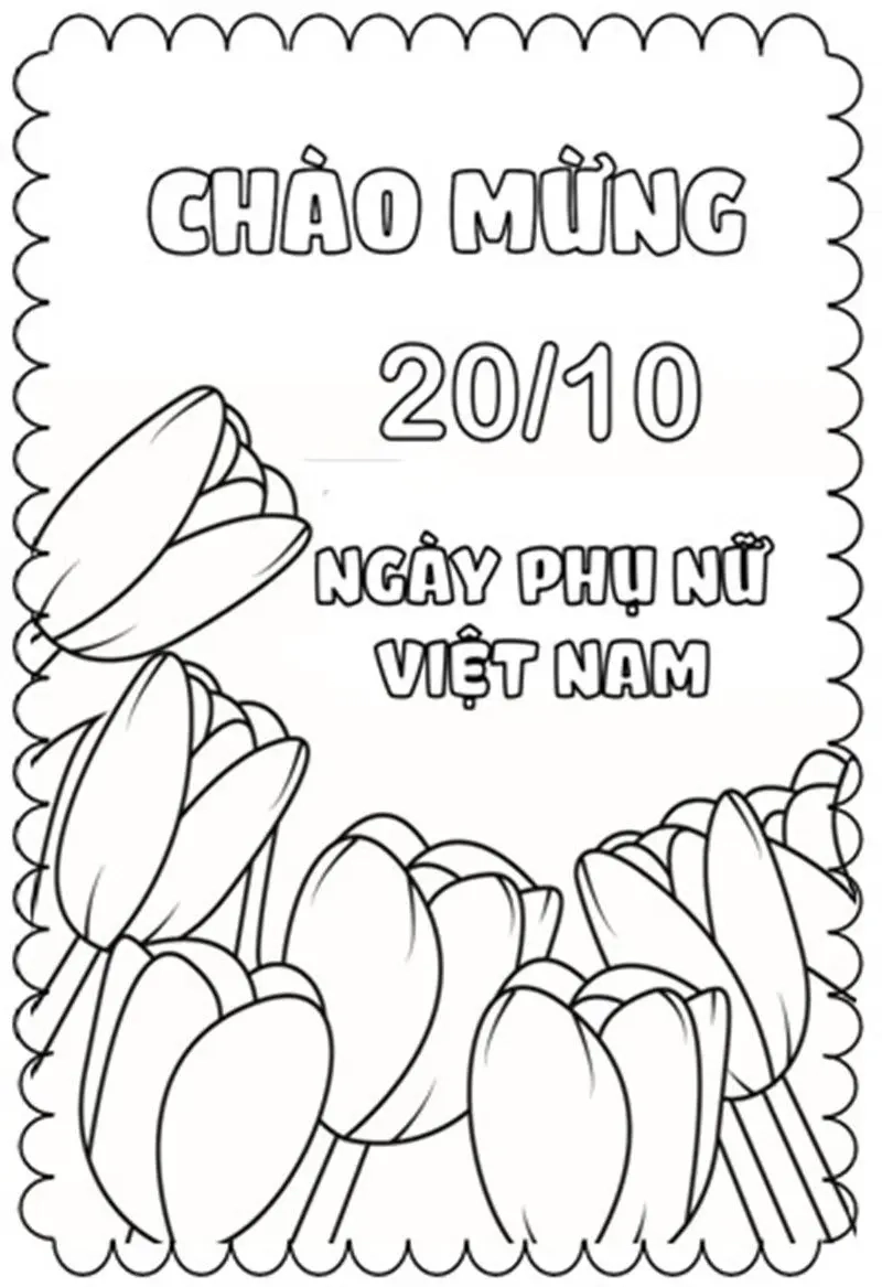 Tranh tô màu 20/10 đẹp nhất dành tặng mẹ và cô giáo