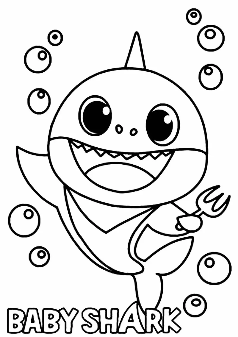 Khám phá tranh tô màu Baby Shark siêu cute cho bé yêu