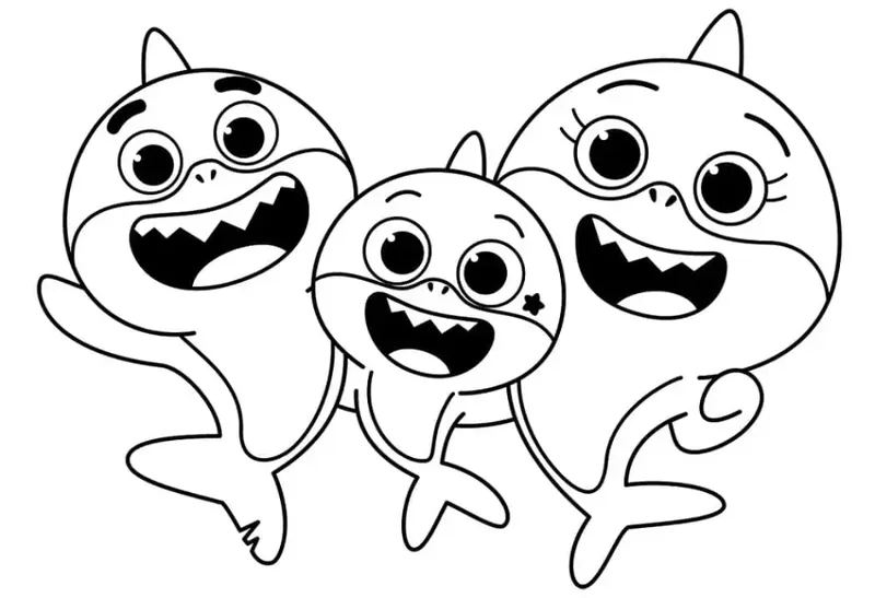 Bộ sưu tập độc đáo tranh tô màu con cá mập cực xinh