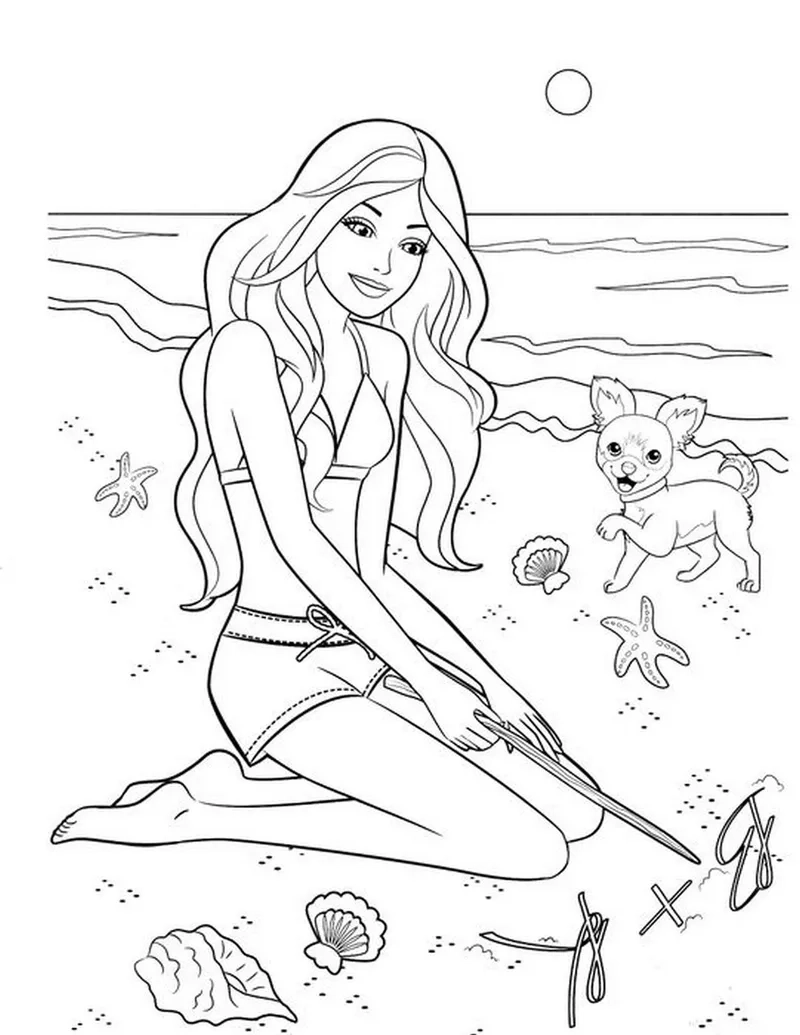 Dễ thương hết nấc với tranh tô màu búp bê barbie dễ thương