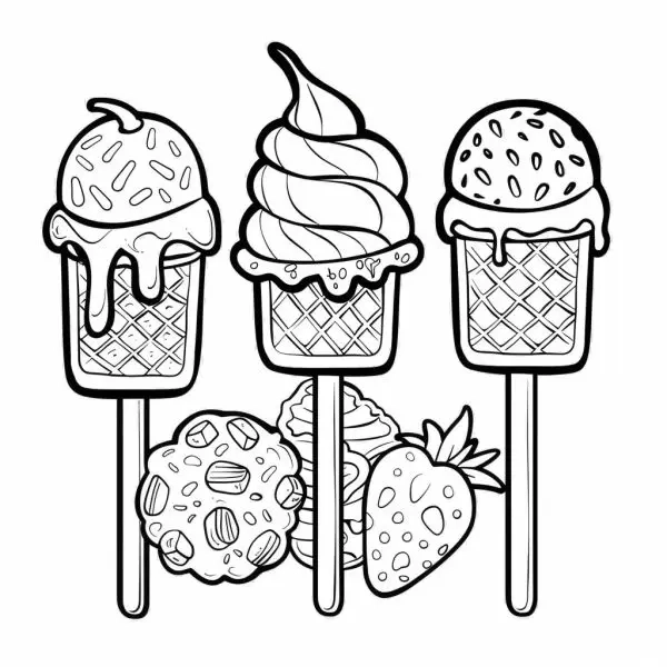 Bé tha hồ sáng tạo với tranh tô màu cây kem dễ thương