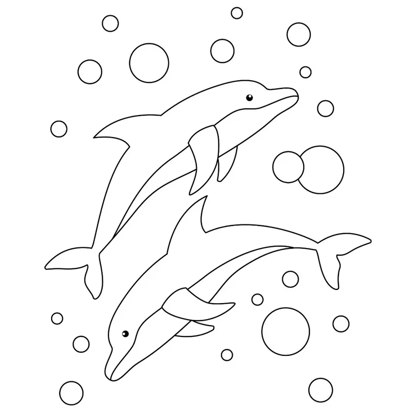 Giúp bé thư giãn với tranh tô màu con cá heo dễ thương