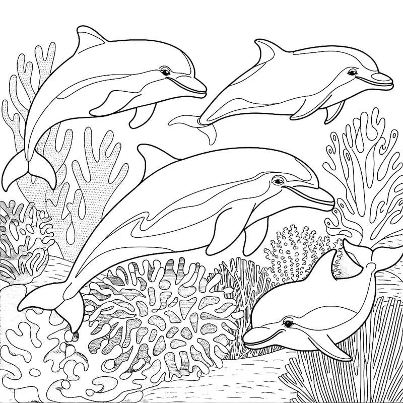 Bé thỏa sức sáng tạo với tranh tô màu cá heo đáng yêu