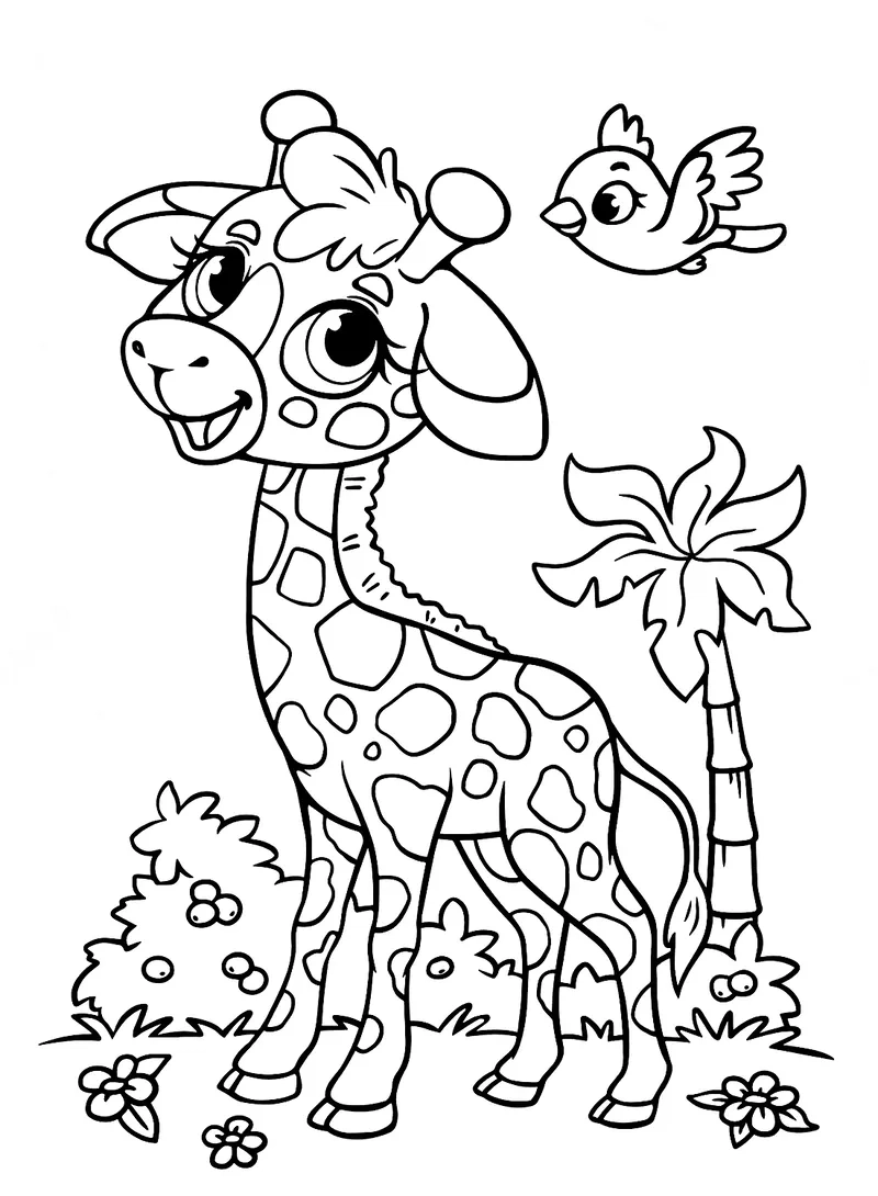 Khám phá thế giới động vật cùng tranh tô màu con hươu dễ thương