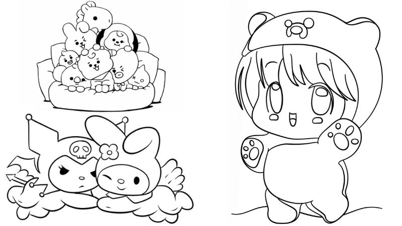 Bộ sưu tập tranh tô màu cute đẹp mắt, hấp dẫn bé yêu