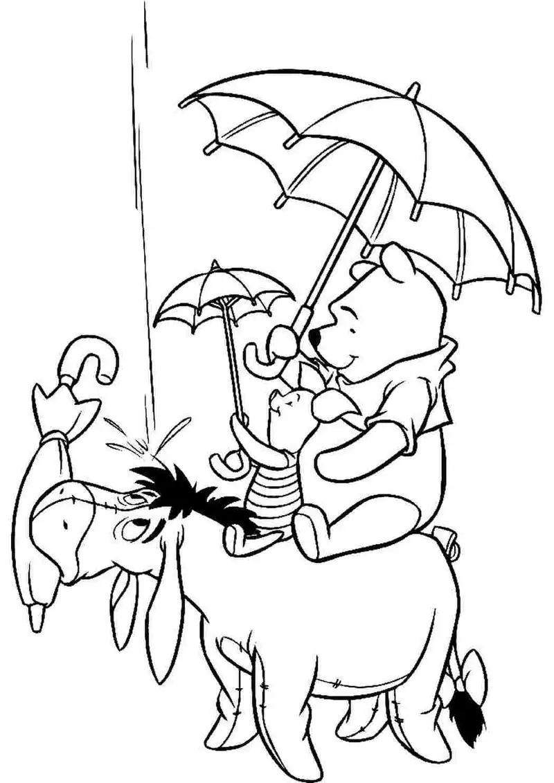 Bé tha hồ sáng tạo với tranh tô màu gấu Pooh cực xinh