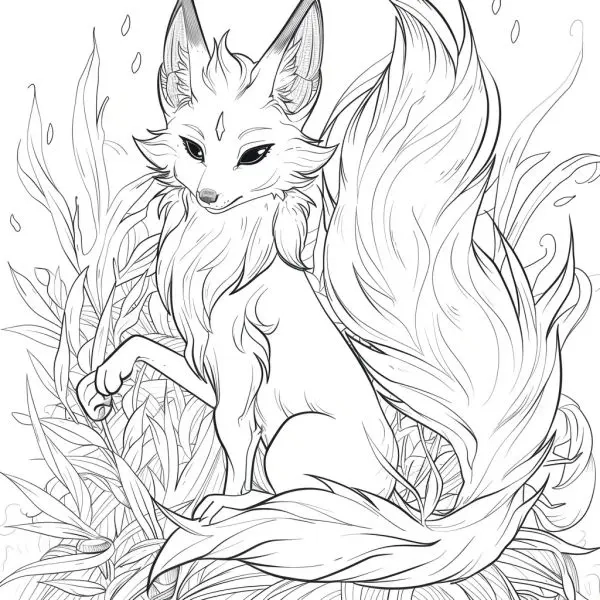 Khám phá tranh tô màu hồ ly tinh đẹp huyền bí cho bé yêu sáng tạo