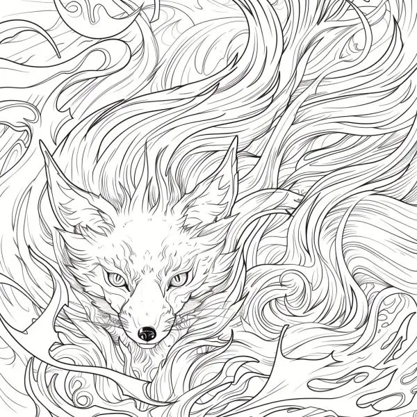 Hình ảnh tô màu hồ ly đơn giản mà đẹp ai cũng mê