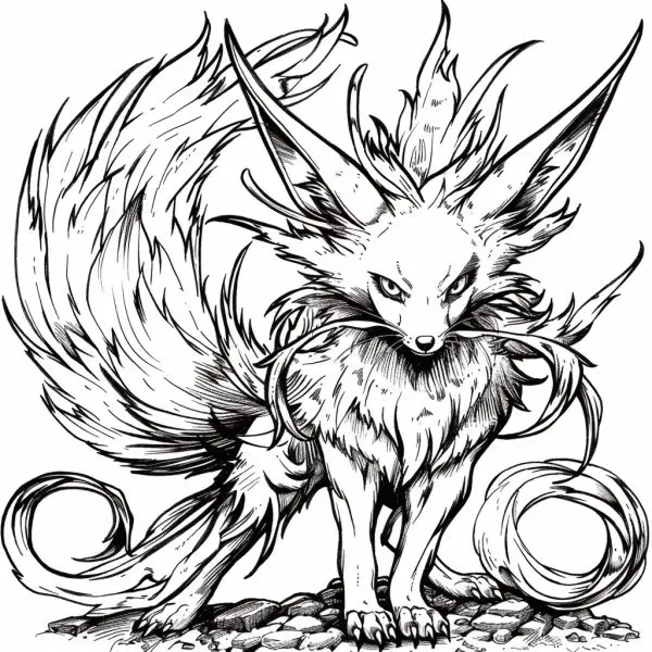 Bộ sưu tập tranh tô màu hồ ly 9 đuôi cực hot cho bé tập vẽ