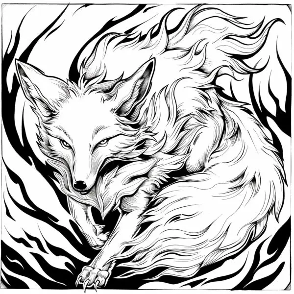 Hình tô màu anime hồ ly cute giúp bé yêu thêm hứng thú