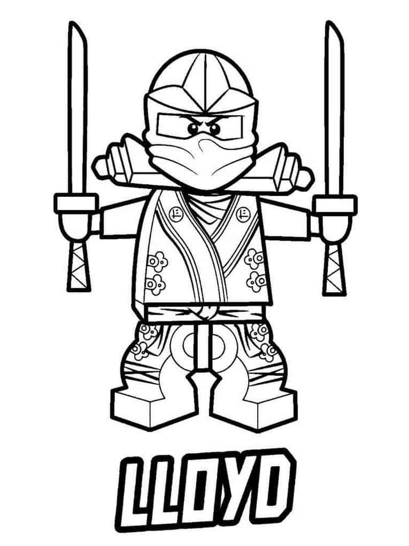 Hình ảnh tranh tô màu ninjago lloyd hấp dẫn cho bé tập tô