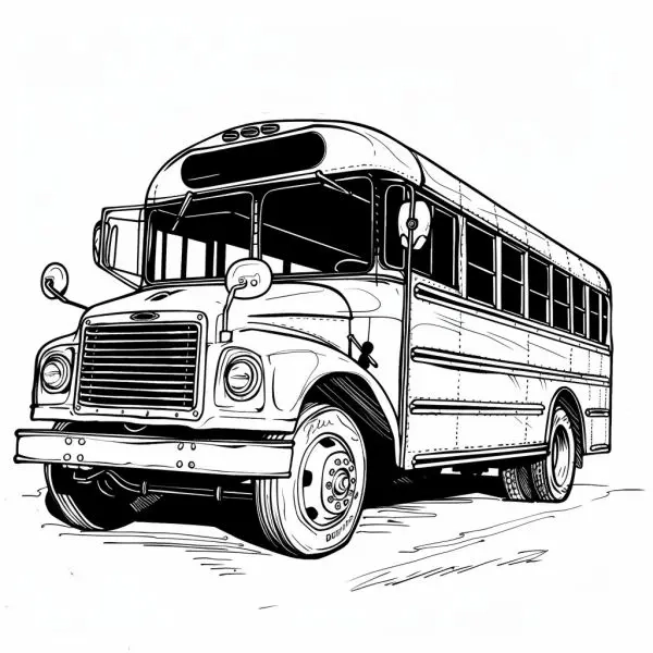 Khám phá thế giới học đường qua tranh tô màu xe buýt học sinh đáng yêu