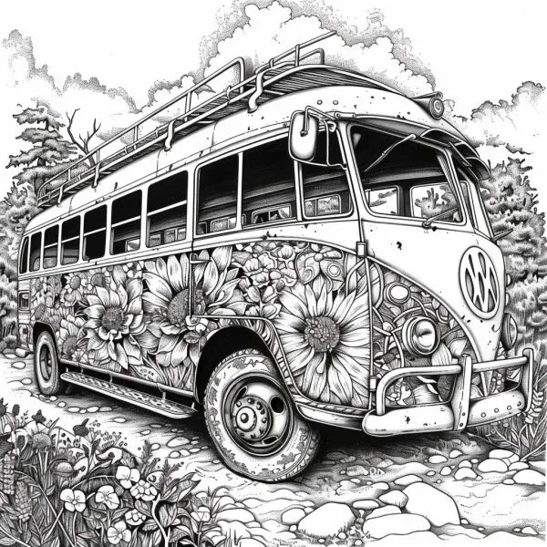 Giúp bé làm quen trường lớp bằng tranh tô màu xe buýt trường học