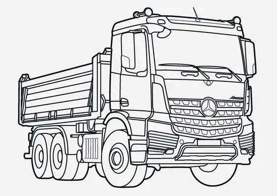 Tranh tô màu xe tải giúp bé phát triển trí tưởng tượng