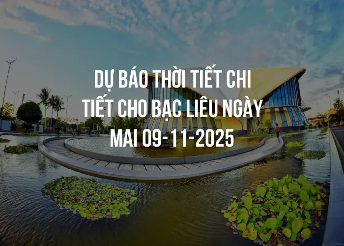 Dự báo thời tiết chi tiết cho Bạc Liêu ngày mai 09-11-2025