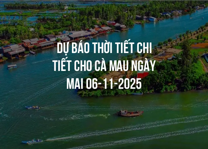 Dự báo thời tiết chi tiết cho Cà Mau ngày mai 06-11-2025