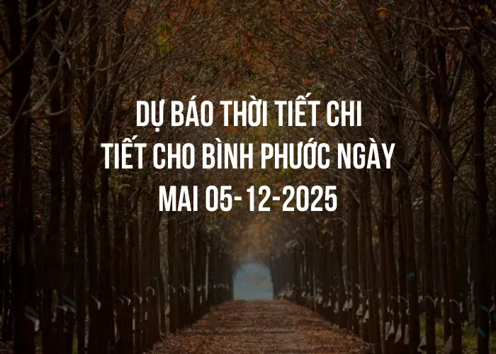 Dự báo thời tiết chi tiết cho Bình Phước ngày mai 05-12-2025