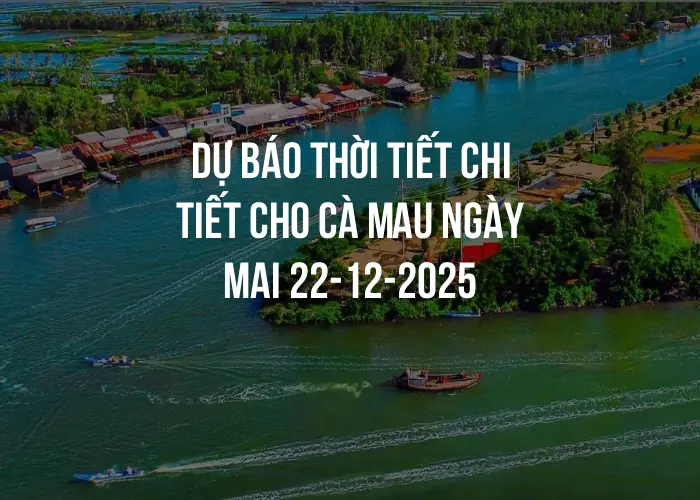 Dự báo thời tiết chi tiết cho Cà Mau ngày mai 22-12-2025