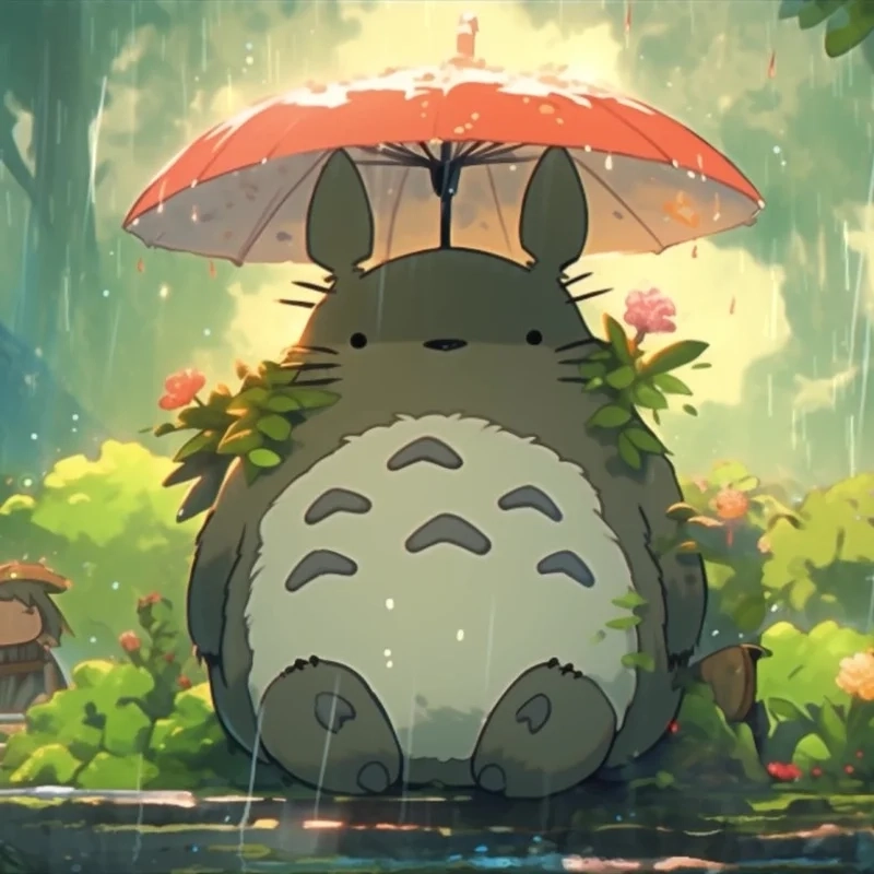Hình nền totoro cute phong cách anime nhẹ nhàng