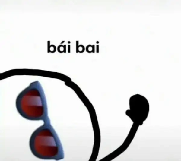 Tạm biệt meme vui vẻ dễ thương và hài hước