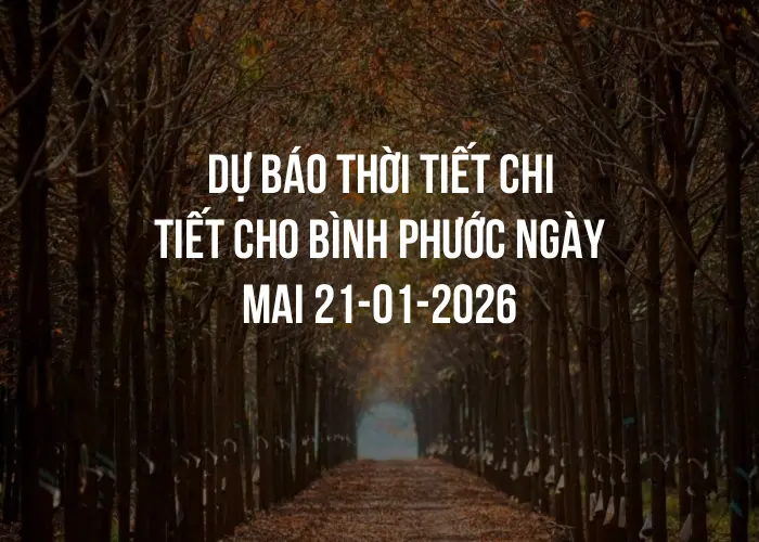 Dự báo thời tiết chi tiết cho Bình Phước ngày mai 21-01-2026
