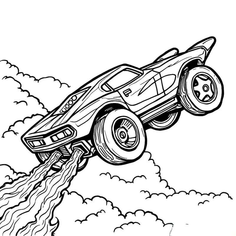 Tranh tô màu ô tô bay cho trẻ em rất thú vị