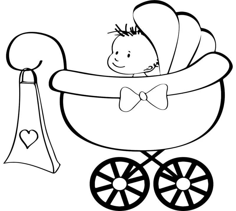 Tô màu xe đẩy em bé năng động tăng sáng tạo