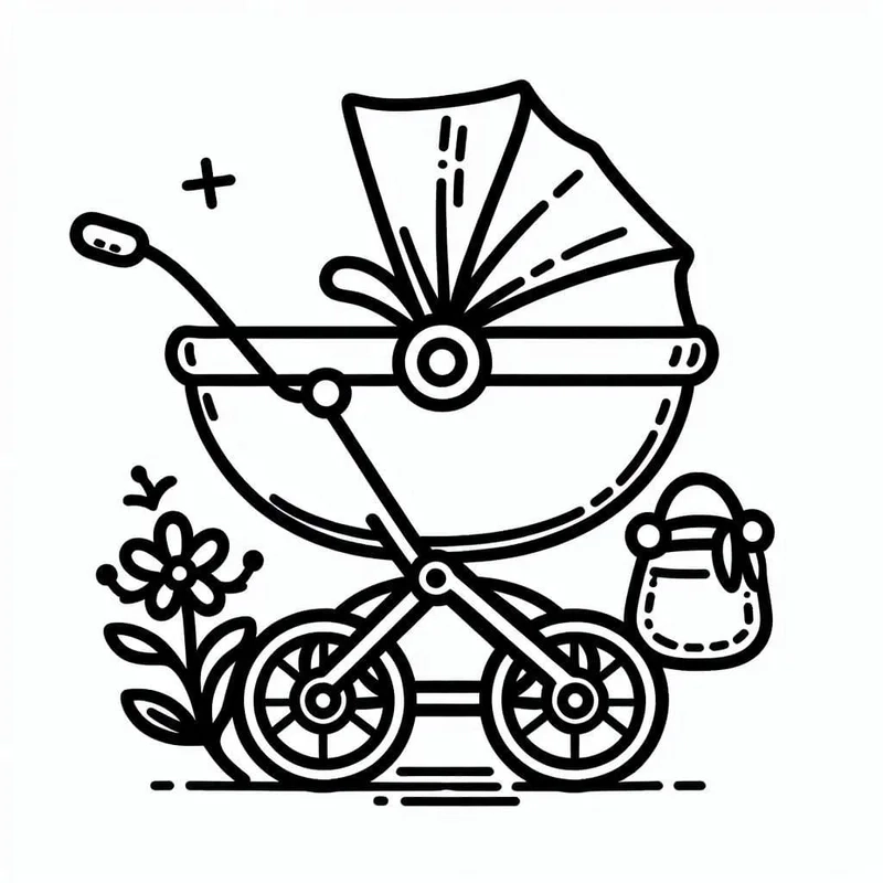 Vẽ tranh tô màu xe đẩy em bé rèn luyện khéo