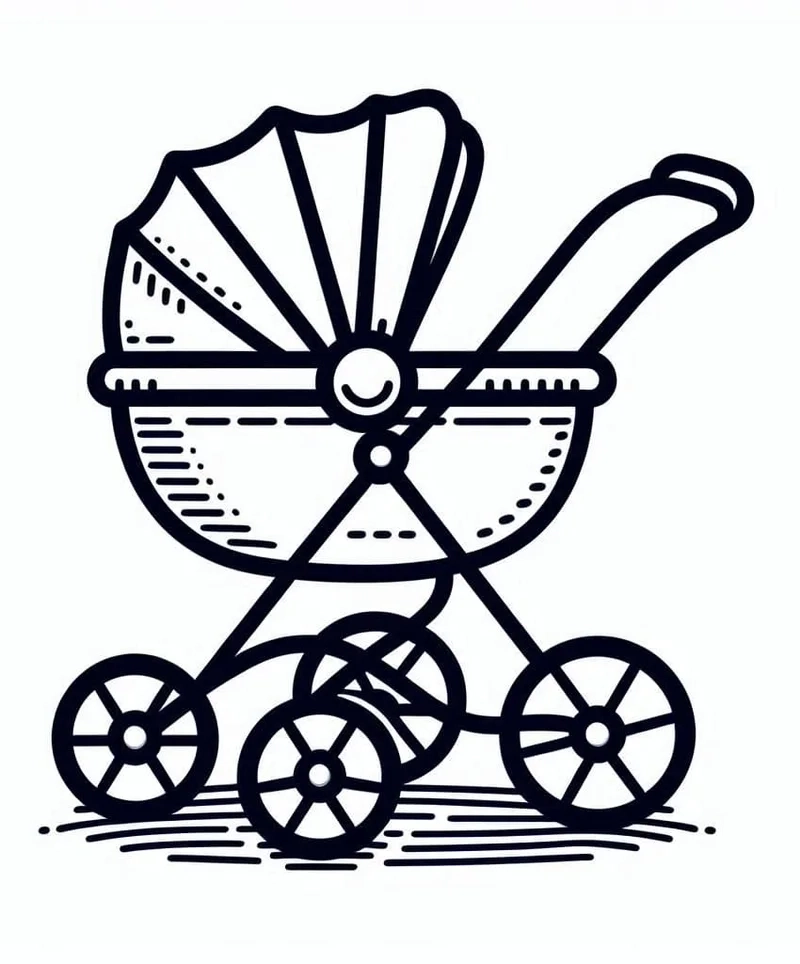 Khám phá tranh tô màu xe đẩy em bé đáng yêu sáng tạo ngay