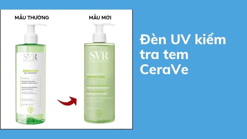 Đèn UV soi rõ bao bì sữa rửa mặt giả