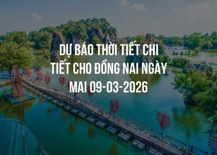 Dự báo thời tiết chi tiết cho Đồng Nai ngày mai 09-03-2026