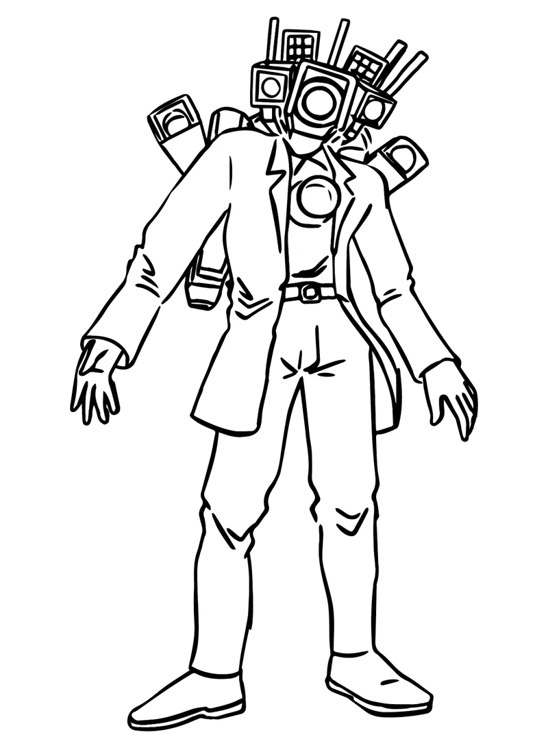 Tải ngay tranh tô màu Cameraman đơn giản dễ tô dễ vẽ dành cho bé mới tập tô