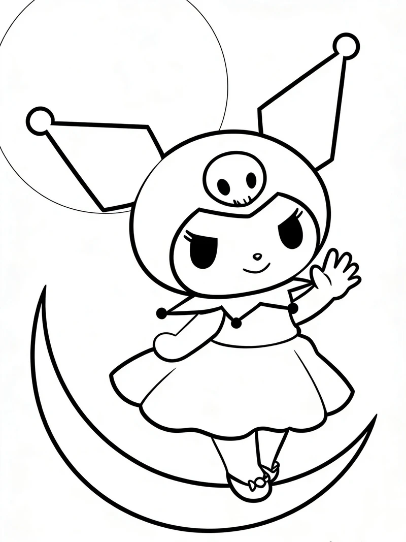 Tuyển tập tranh tô màu Kuromi cute siêu đáng yêu cho bé thỏa sức sáng tạo