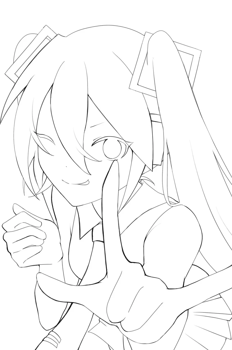 Fan Anime đừng bỏ lỡ tranh tô màu Miku Hatsune đáng yêu cực đẹp