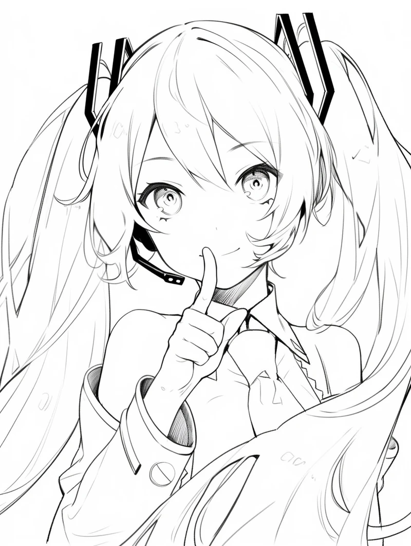 Bộ tranh tô màu Miku Hatsune dễ thương khiến fan Anime thích thú