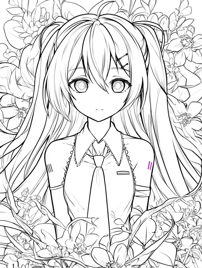 Tuyển chọn tranh tô màu Miku Hatsune anime đẹp cho fan Anime