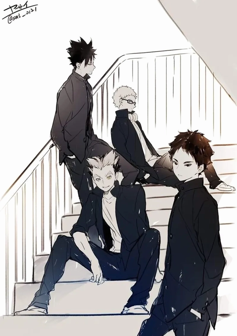 Akaashi Bokuto Kuroo Tsukishima luôn gây chú ý mỗi khi xuất hiện cùng nhau