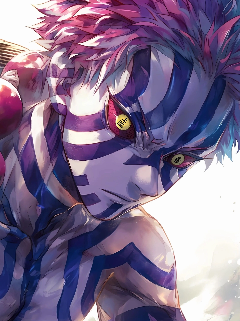 Akaza ngầu 6 trong tư thế chiến đấu