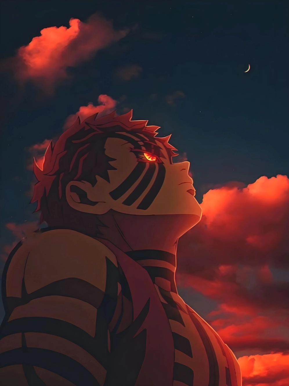 Akaza ngầu 9 với tông màu đỏ xanh