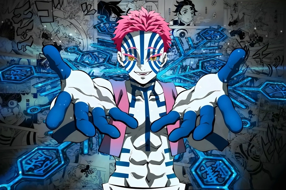 Ảnh akaza ngầu với biểu cảm lạnh lùng