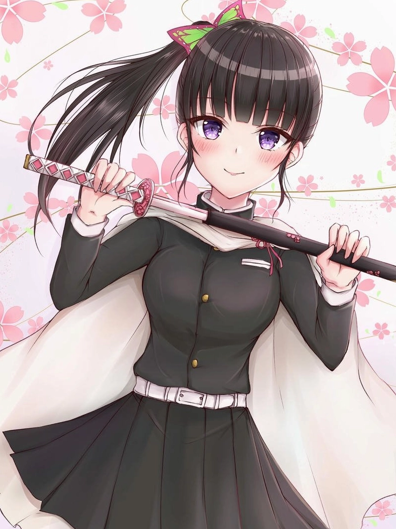 Ảnh anime Kanao cầm kiếm nhật luân dưới hoa anh đào