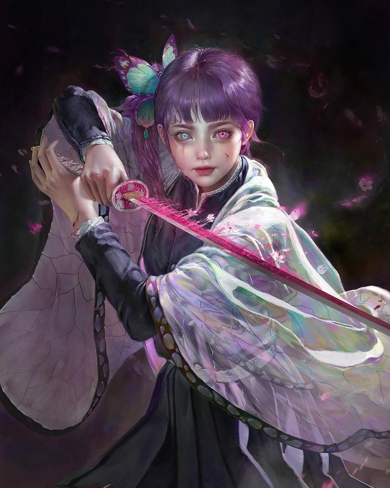 Ảnh anime Kanao cầm kiếm phong thái chiến binh mạnh mẽ