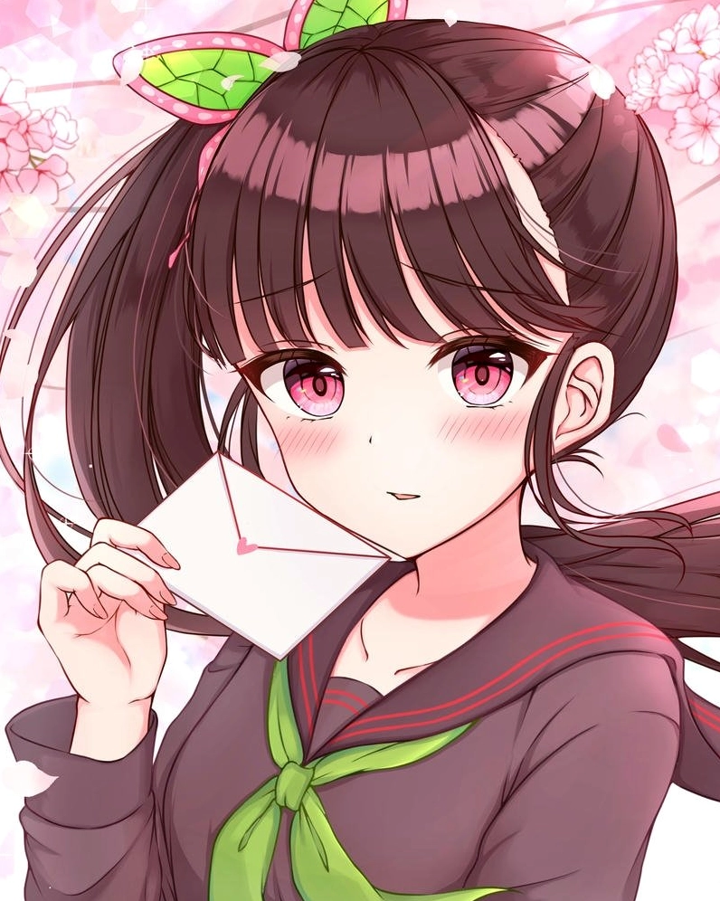 Ảnh anime Kanao cầm lá thư tình đỏ mặt thẹn thùng