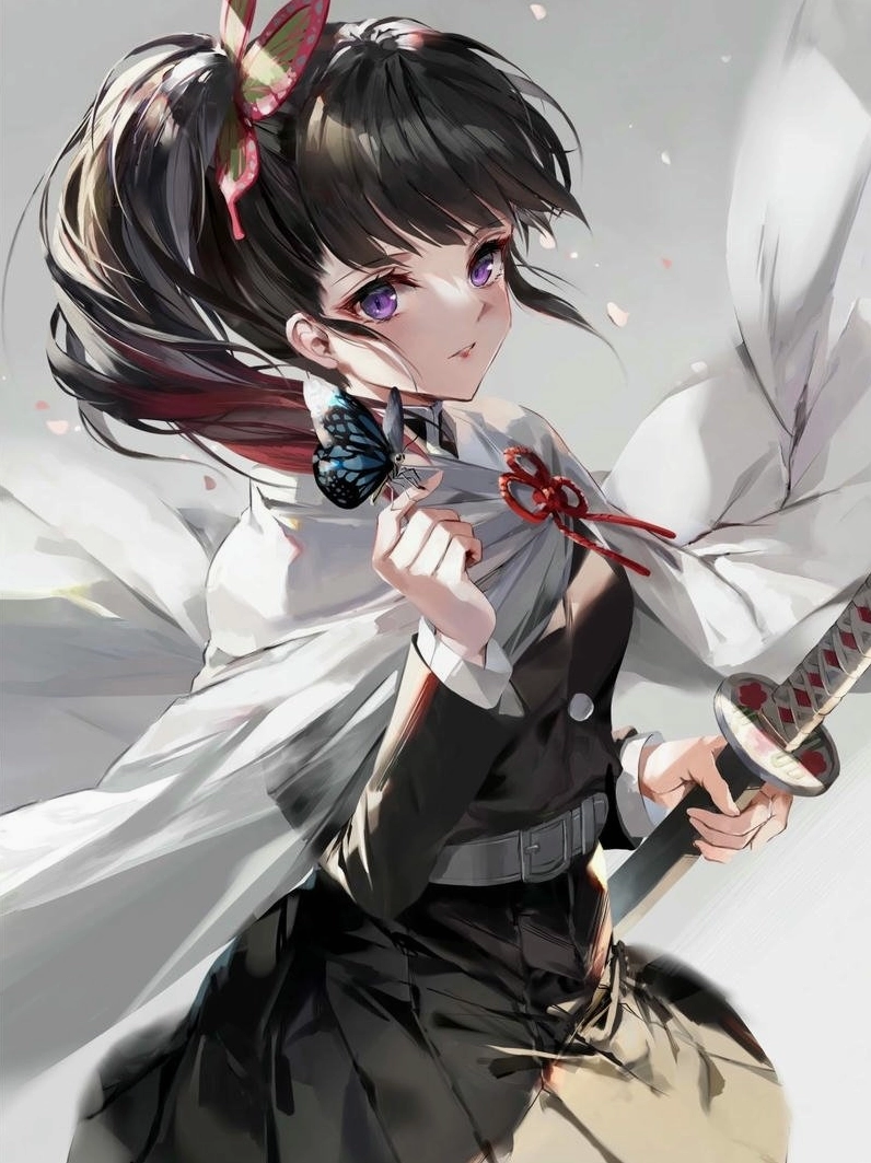 Ảnh anime Kanao tranh vẽ chì đen trắng cười rạng rỡ