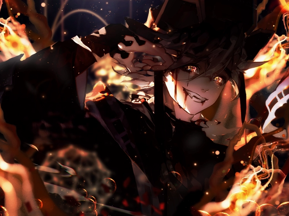 ảnh Douma ngầu với nụ cười quỷ dị