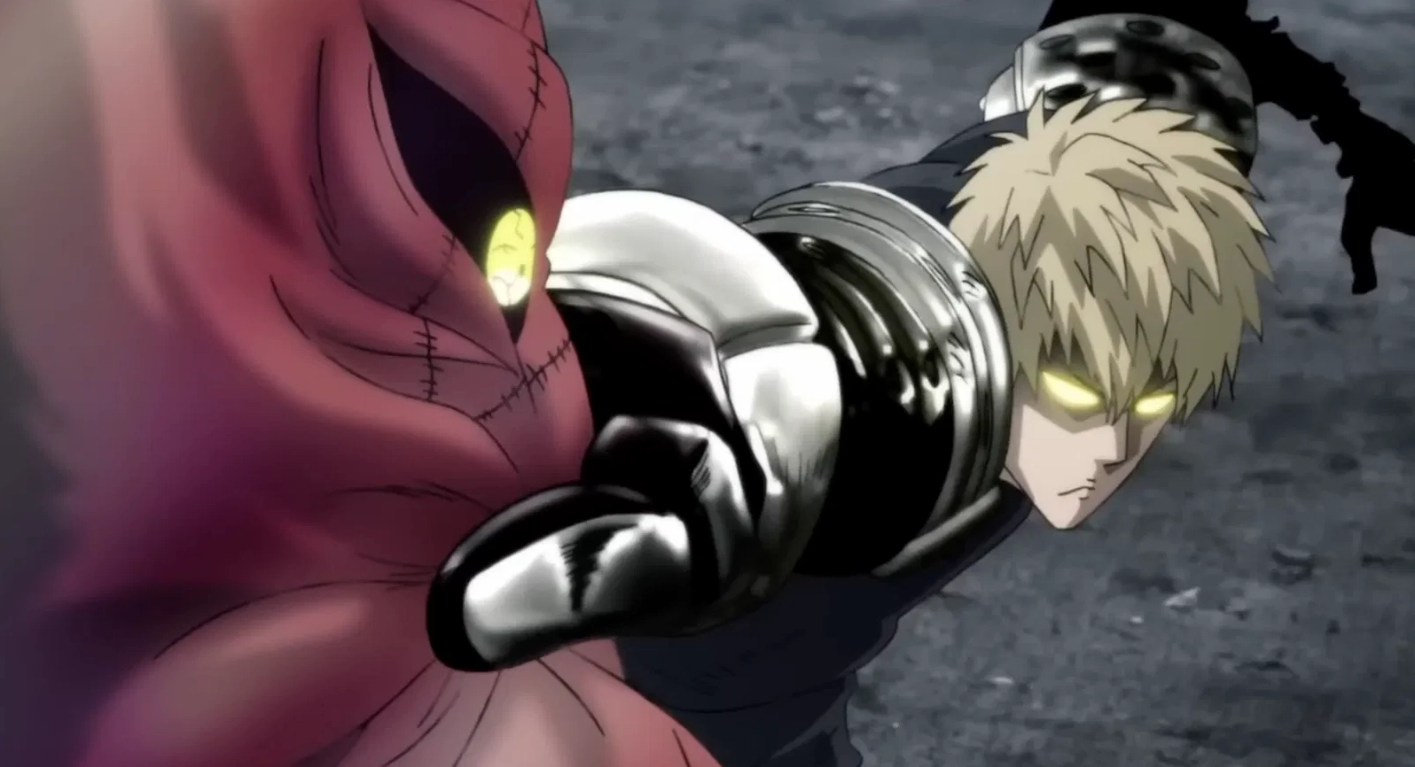 Ánh mắt quyết tâm của Genos trong trận chiến